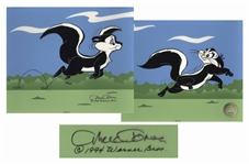 Chuck Jones Signed Limited Edition Cels of Le Pursuit Showing Pepe Le Pew Pursuing Penelope Pussycat -- With Linda Jones COA